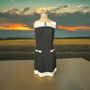 OC OC Black /White Details Classic Shift Work Party  Church Dress Size 6